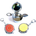 Portable Stainless Iron Ashtray w/ Lid & Clip (1.57" Diameter)